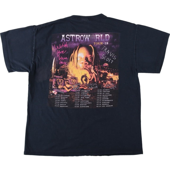 TRAVIS SCOTT Travis Scott Rap T-shirt, Men's Size L cotton black type Vintage Second Hand