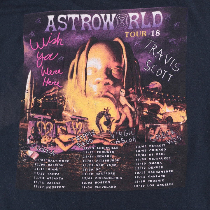 TRAVIS SCOTT Travis Scott Rap T-shirt, Men's Size L cotton black type Vintage Second Hand