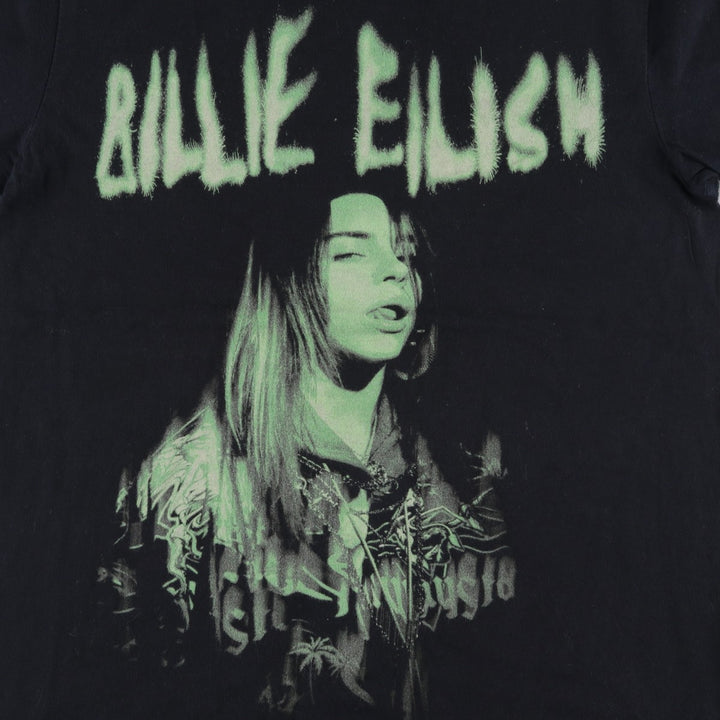 BILLIE EILISH Billie Eilish Band T-shirt Band T Men's L size cotton black type Vintage Second Hand