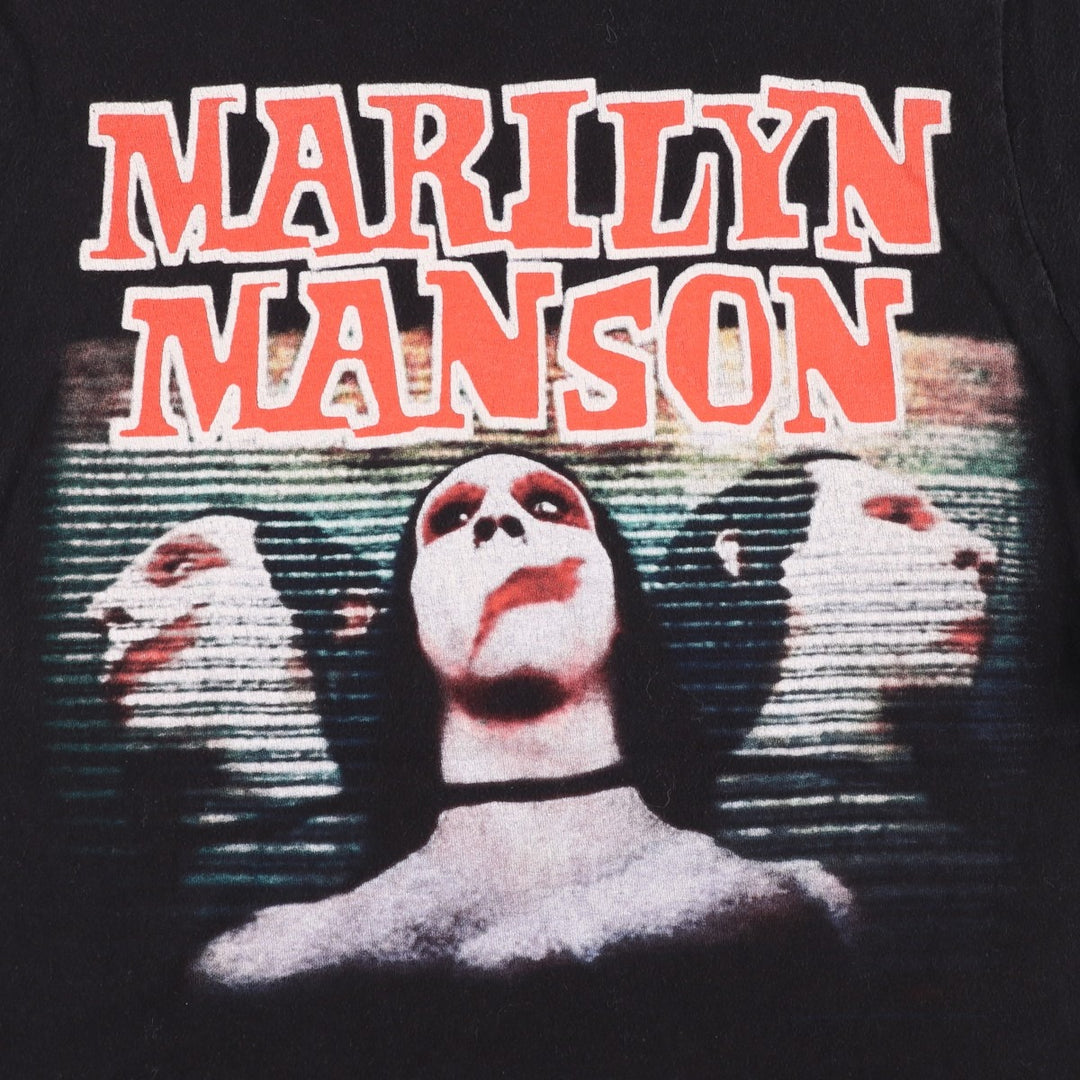 TULTEX Marilyn Manson Band T-shirt, Men's Size S (approx.) cotton black type Vintage Second Hand