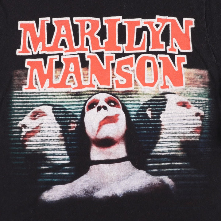 TULTEX Marilyn Manson Band T-shirt, Men's Size S (approx.) cotton black type Vintage Second Hand