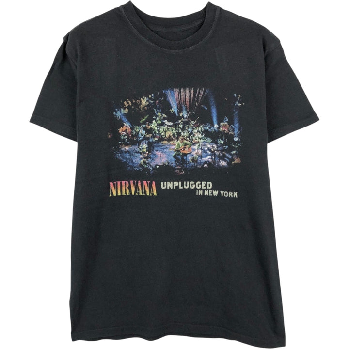 NIRVANA Nirvana Band T-shirt, Band T, Men's M size cotton black type Vintage Second Hand