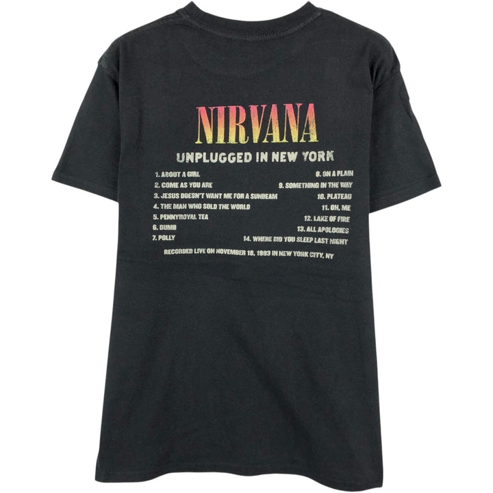 NIRVANA Nirvana Band T-shirt, Band T, Men's M size cotton black type Vintage Second Hand