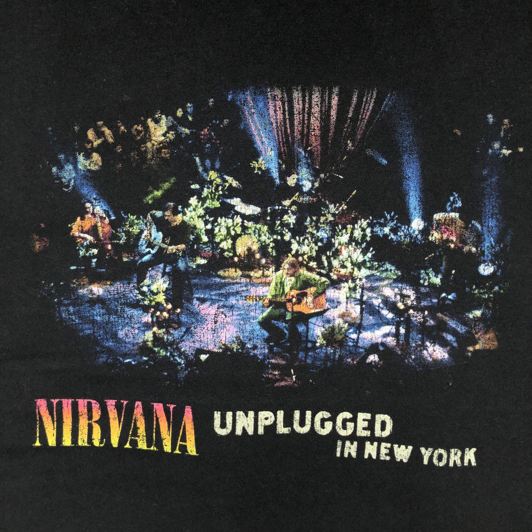 NIRVANA Nirvana Band T-shirt, Band T, Men's M size cotton black type Vintage Second Hand