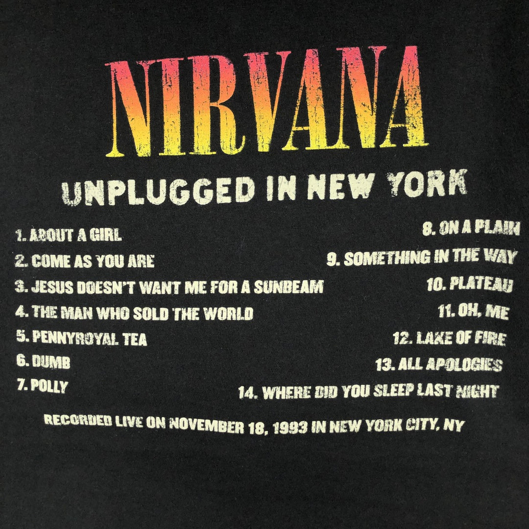 NIRVANA Nirvana Band T-shirt, Band T, Men's M size cotton black type Vintage Second Hand
