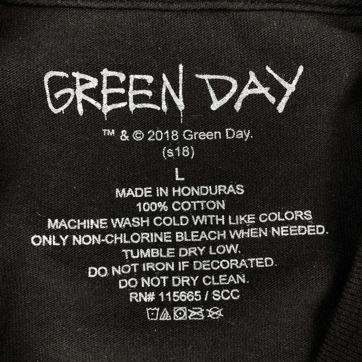 GREEN DAY Green Day Band T-shirt Band T Men's L size cotton black type Vintage Second Hand