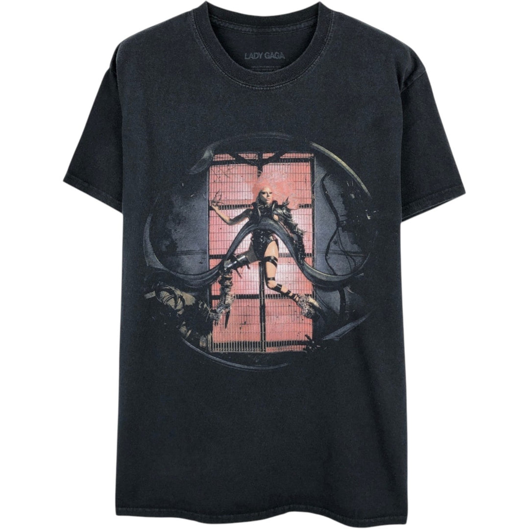 LADY GAGA band T-shirt, men's size M cotton black type Vintage Second Hand