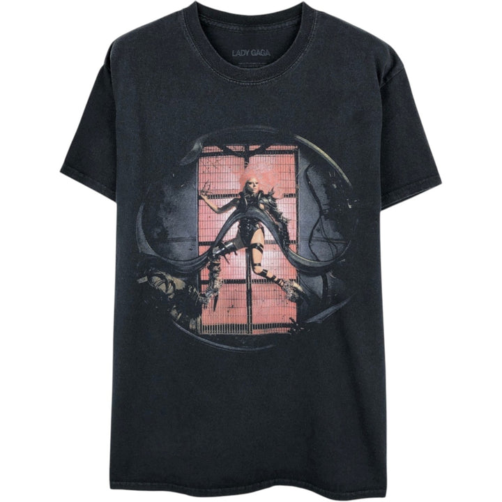 LADY GAGA band T-shirt, men's size M cotton black type Vintage Second Hand