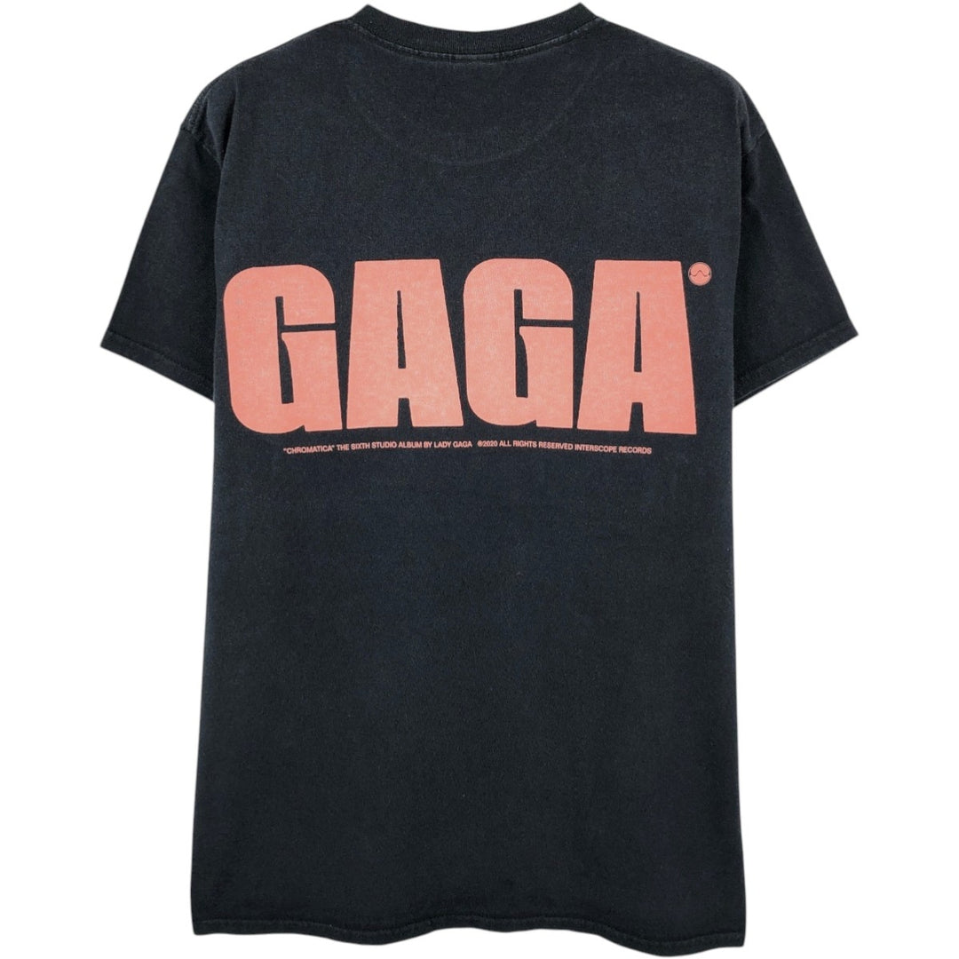 LADY GAGA band T-shirt, men's size M cotton black type Vintage Second Hand