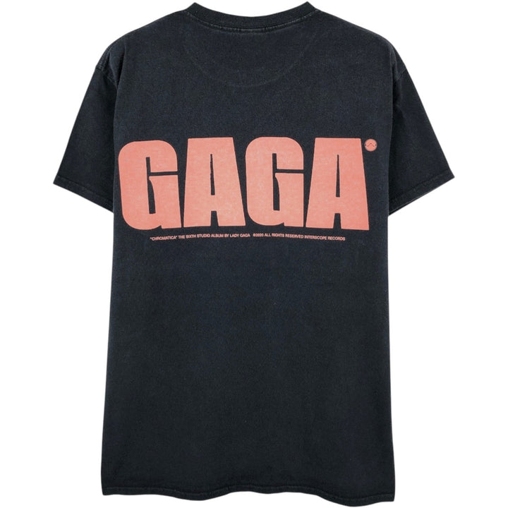 LADY GAGA band T-shirt, men's size M cotton black type Vintage Second Hand
