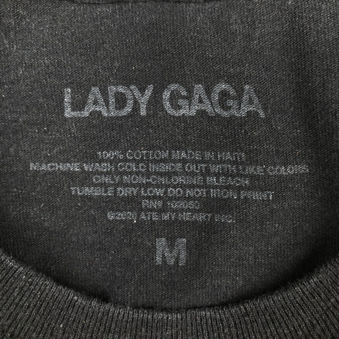 LADY GAGA band T-shirt, men's size M cotton black type Vintage Second Hand
