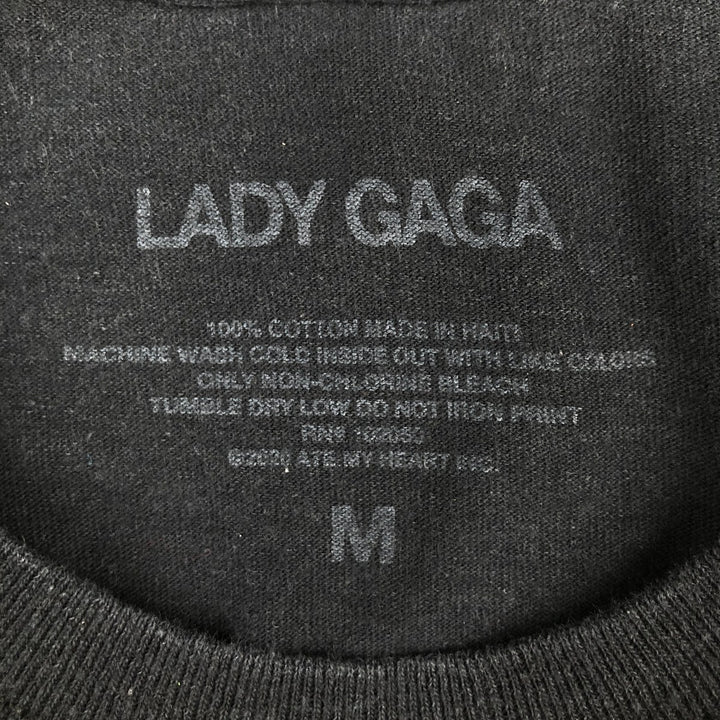 LADY GAGA band T-shirt, men's size M cotton black type Vintage Second Hand