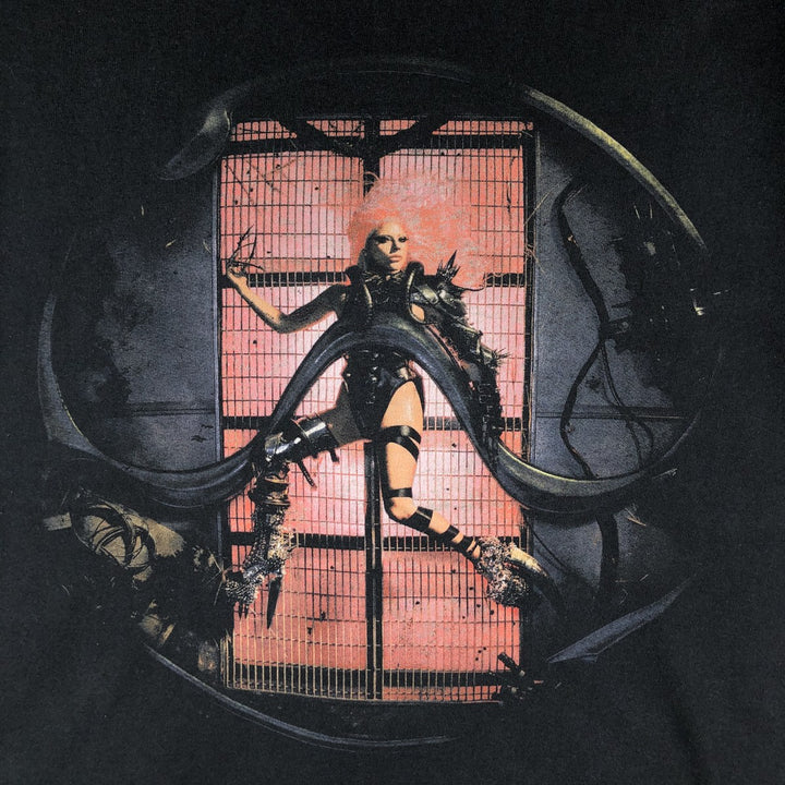 LADY GAGA band T-shirt, men's size M cotton black type Vintage Second Hand