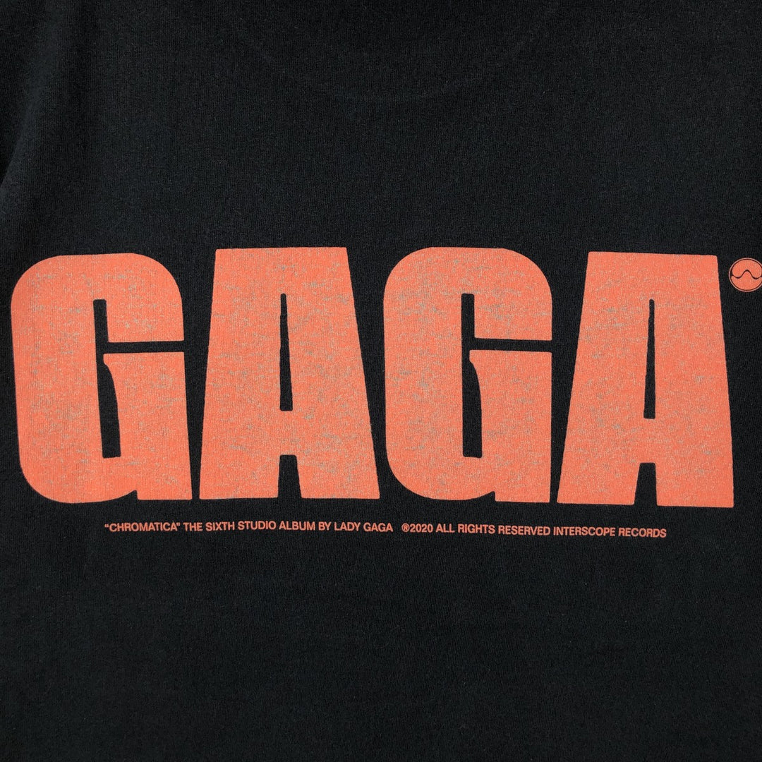 LADY GAGA band T-shirt, men's size M cotton black type Vintage Second Hand