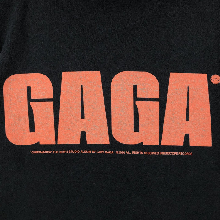 LADY GAGA band T-shirt, men's size M cotton black type Vintage Second Hand
