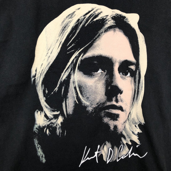 Strike Anywhere KURT COBAIN Band T-shirt, Made in USA, Men's Size M (approx.) cotton black type Vintage Second Hand