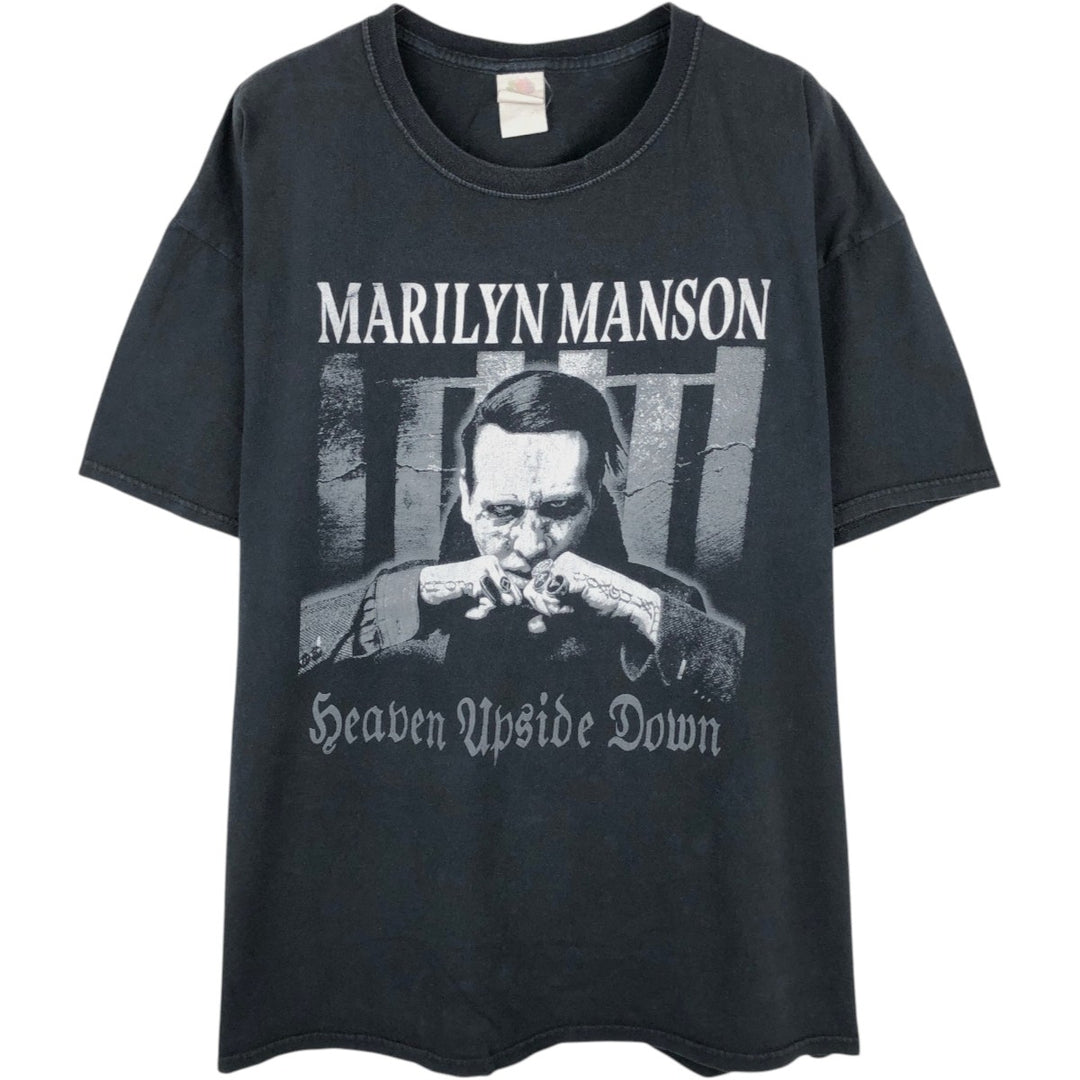Fruit of the Loom HD Cotton Marilyn Manson Band T-Shirt (Men's XL equivalent) cotton black type Vintage Second Hand