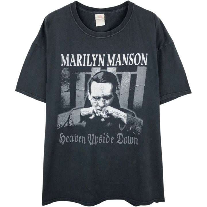 Fruit of the Loom HD Cotton Marilyn Manson Band T-Shirt (Men's XL equivalent) cotton black type Vintage Second Hand