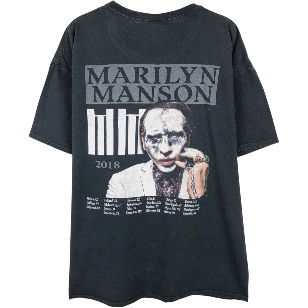 Fruit of the Loom HD Cotton Marilyn Manson Band T-Shirt (Men's XL equivalent) cotton black type Vintage Second Hand