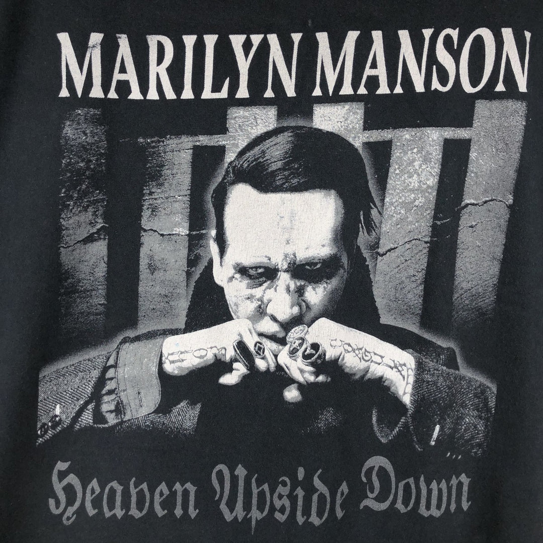 Fruit of the Loom HD Cotton Marilyn Manson Band T-Shirt (Men's XL equivalent) cotton black type Vintage Second Hand