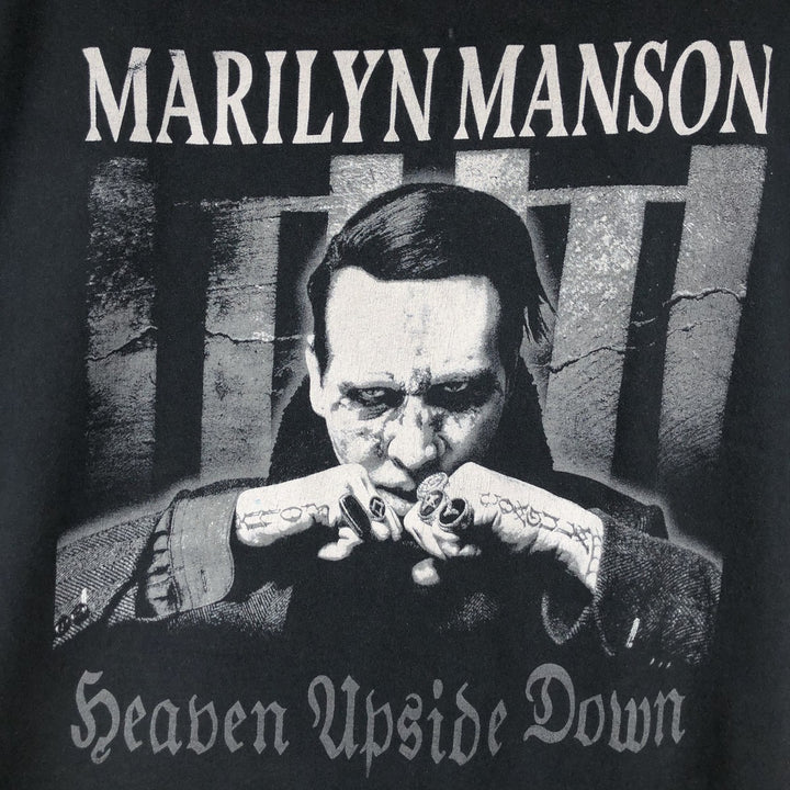 Fruit of the Loom HD Cotton Marilyn Manson Band T-Shirt (Men's XL equivalent) cotton black type Vintage Second Hand