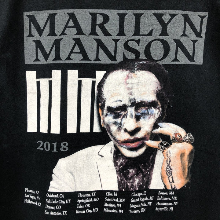Fruit of the Loom HD Cotton Marilyn Manson Band T-Shirt (Men's XL equivalent) cotton black type Vintage Second Hand