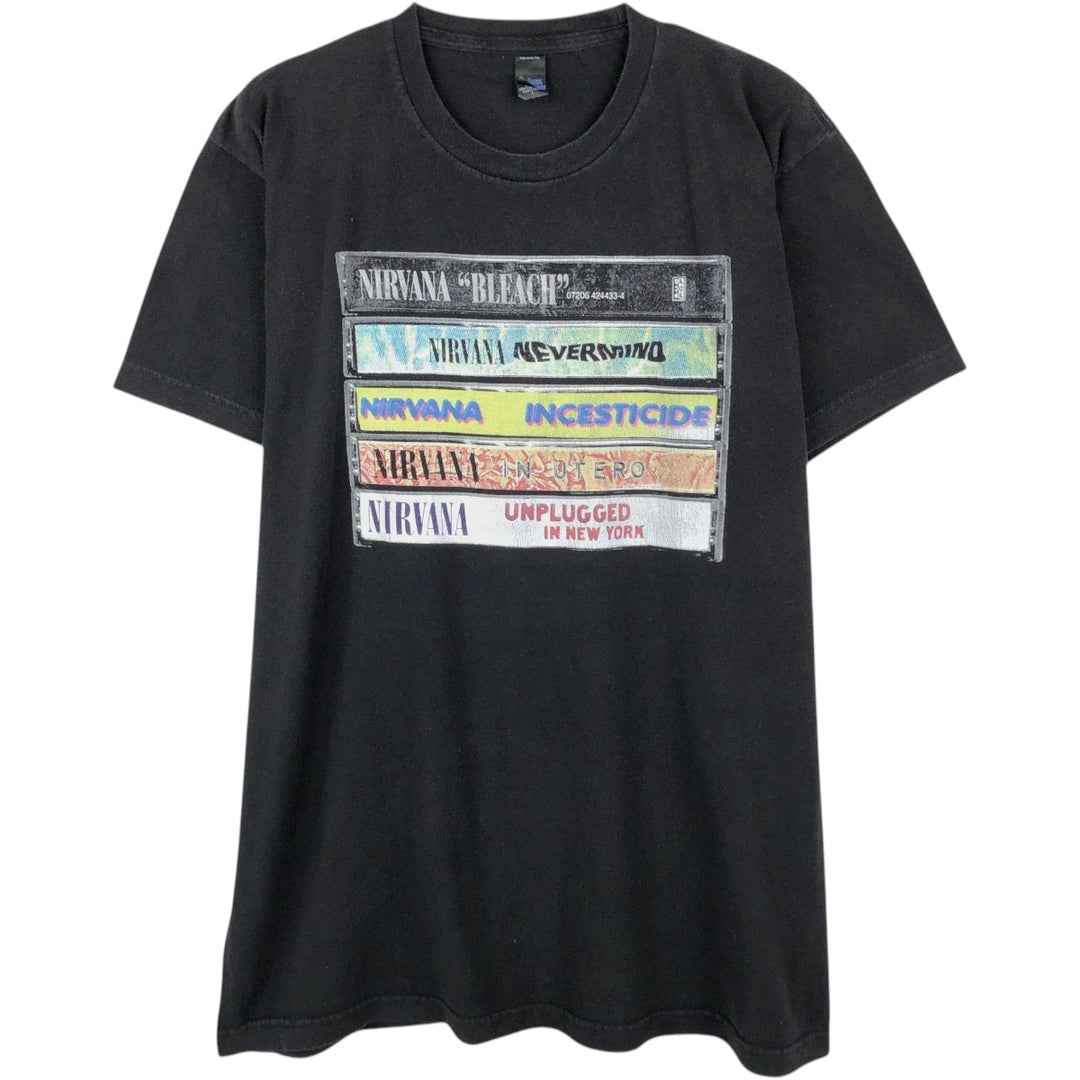 NIRVANA Nirvana Band T-shirt, Band T, Men's L size cotton black type Vintage Second Hand