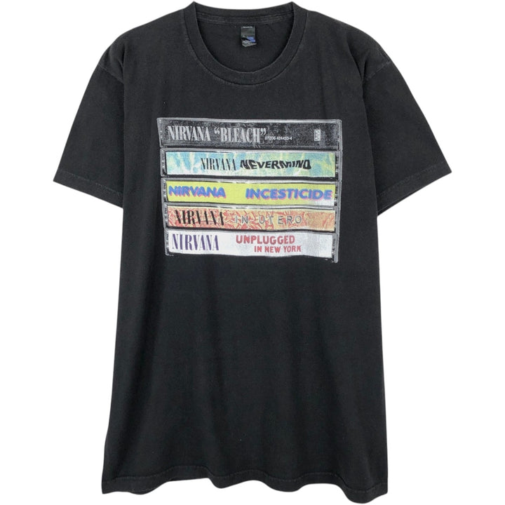 NIRVANA Nirvana Band T-shirt, Band T, Men's L size cotton black type Vintage Second Hand