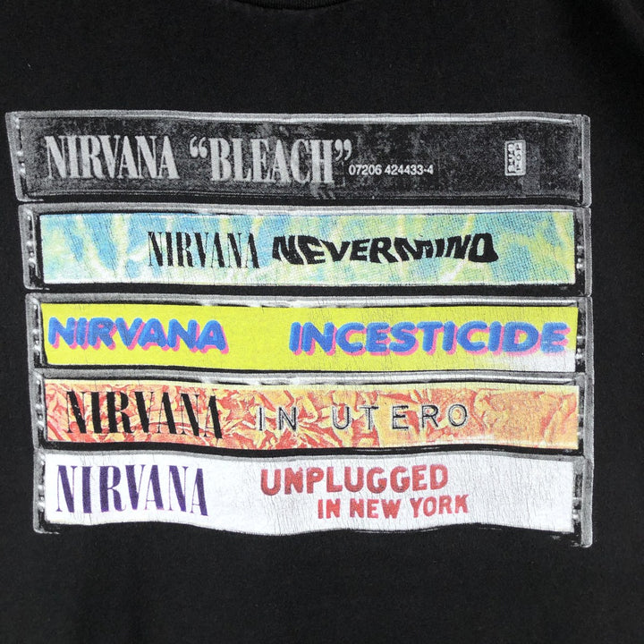 NIRVANA Nirvana Band T-shirt, Band T, Men's L size cotton black type Vintage Second Hand