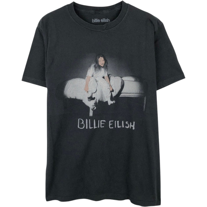 BILLIE EILISH Billie Eilish Band T-shirt Band T Men's M size cotton black type Vintage Second Hand