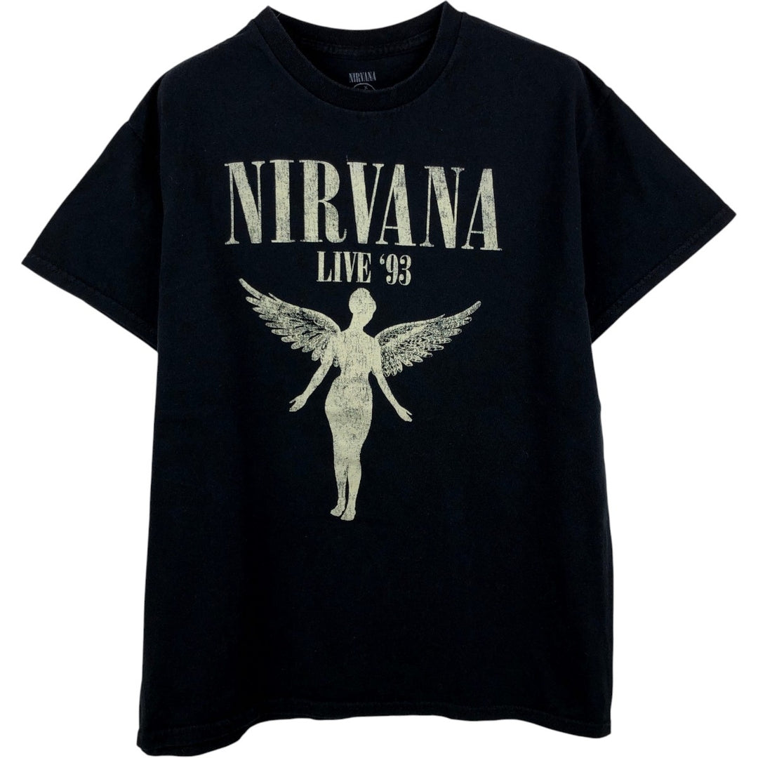 NIRVANA Nirvana Band T-shirt, Band T, Men's M size cotton black type Vintage Second Hand