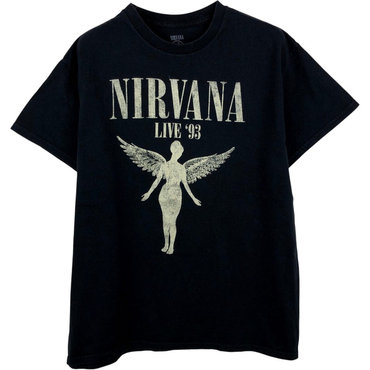 NIRVANA Nirvana Band T-shirt, Band T, Men's M size cotton black type Vintage Second Hand