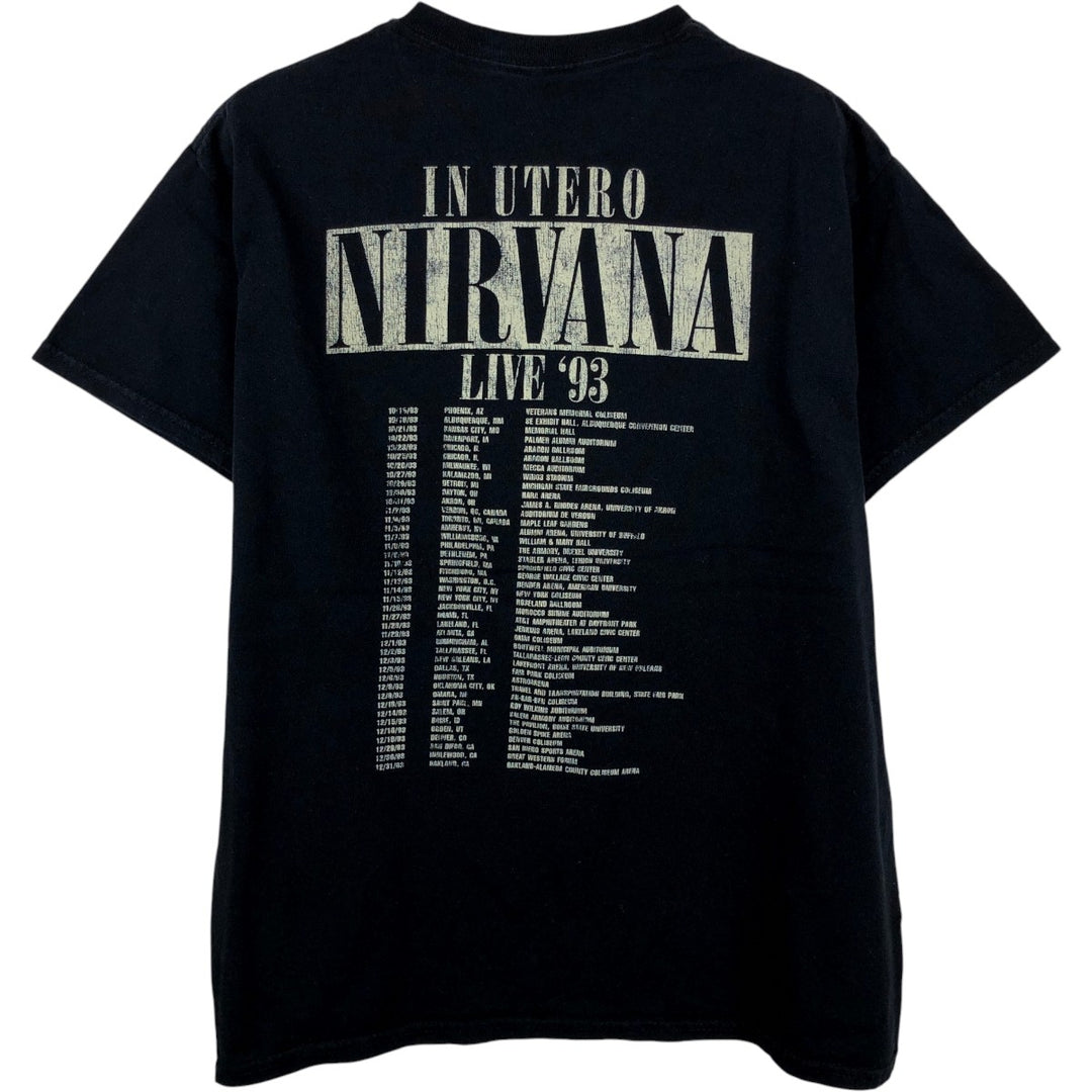 NIRVANA Nirvana Band T-shirt, Band T, Men's M size cotton black type Vintage Second Hand