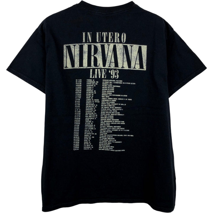 NIRVANA Nirvana Band T-shirt, Band T, Men's M size cotton black type Vintage Second Hand