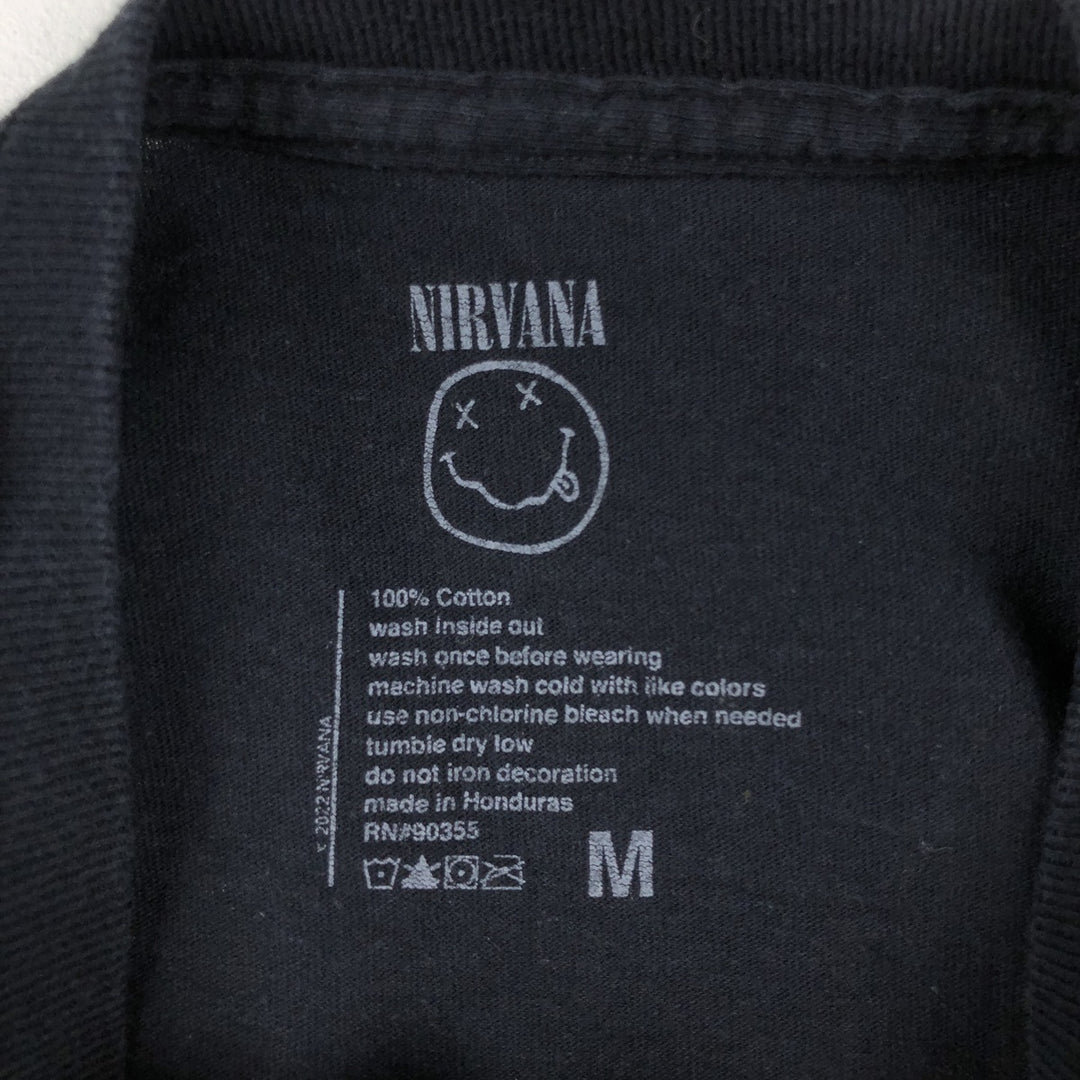 NIRVANA Nirvana Band T-shirt, Band T, Men's M size cotton black type Vintage Second Hand