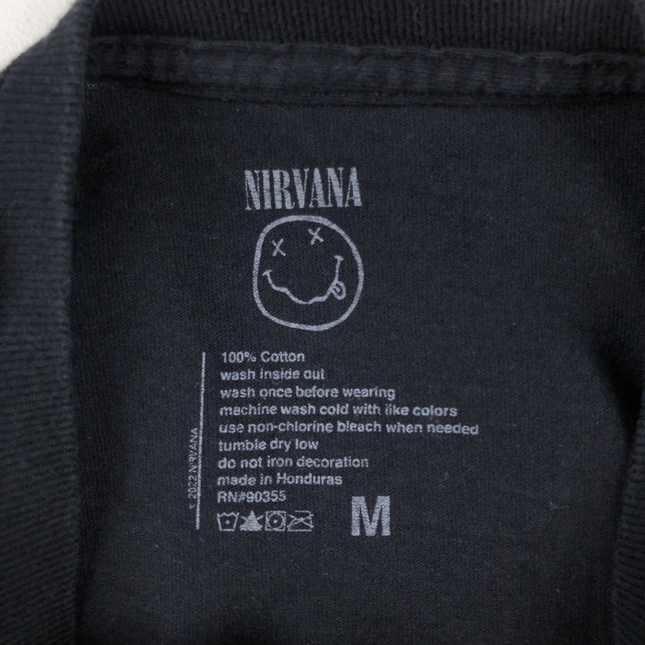 NIRVANA Nirvana Band T-shirt, Band T, Men's M size cotton black type Vintage Second Hand