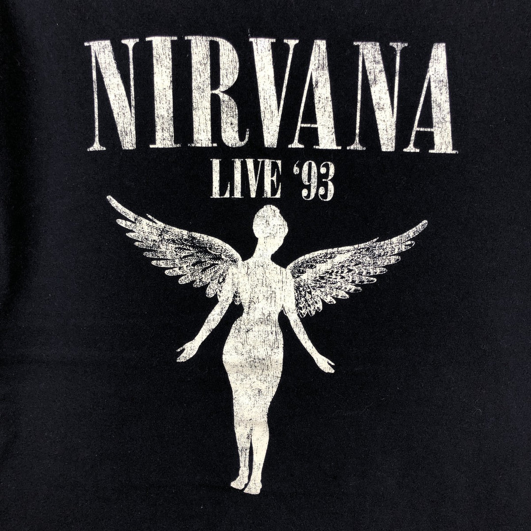 NIRVANA Nirvana Band T-shirt, Band T, Men's M size cotton black type Vintage Second Hand