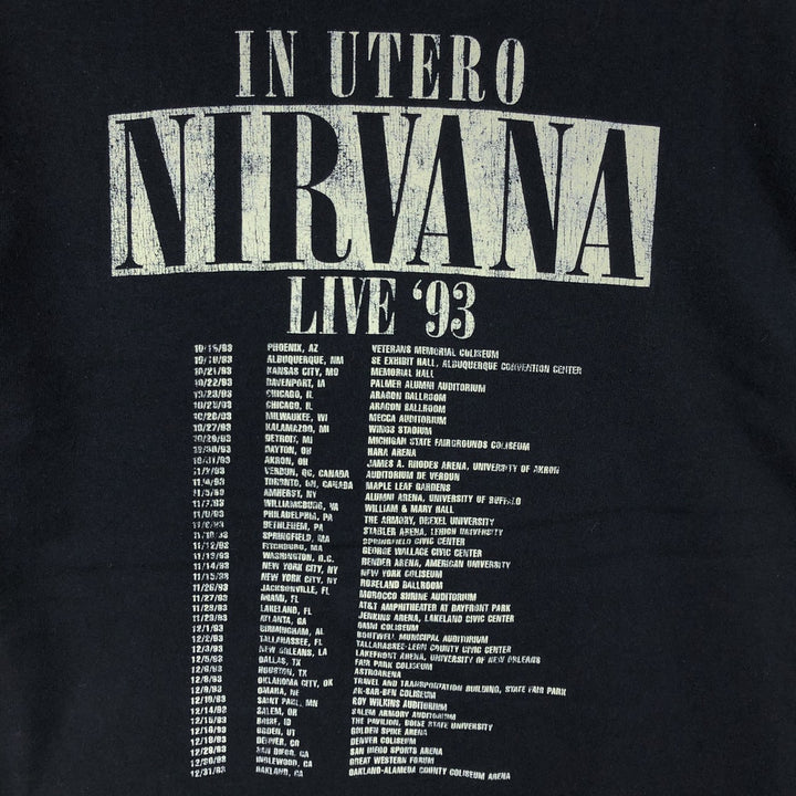 NIRVANA Nirvana Band T-shirt, Band T, Men's M size cotton black type Vintage Second Hand