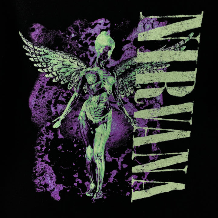 NIRVANA Nirvana Band T-shirt, Band T, Men's L size cotton black type Vintage Second Hand