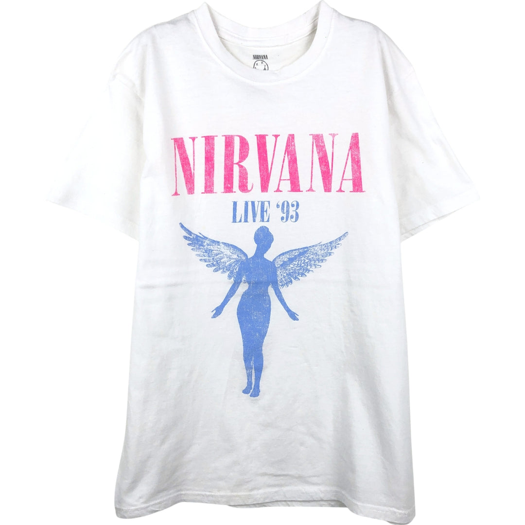 NIRVANA Nirvana Band T-shirt, Band T, Men's L size cotton white type Vintage Second Hand
