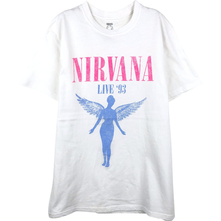 NIRVANA Nirvana Band T-shirt, Band T, Men's L size cotton white type Vintage Second Hand