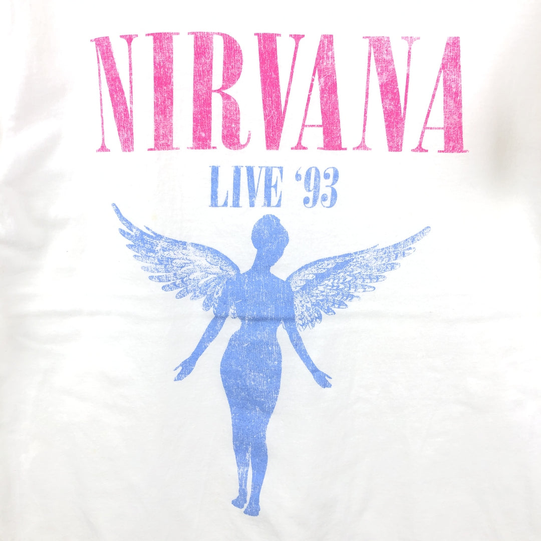 NIRVANA Nirvana Band T-shirt, Band T, Men's L size cotton white type Vintage Second Hand