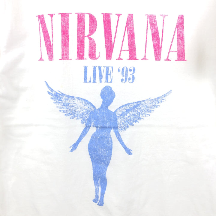 NIRVANA Nirvana Band T-shirt, Band T, Men's L size cotton white type Vintage Second Hand