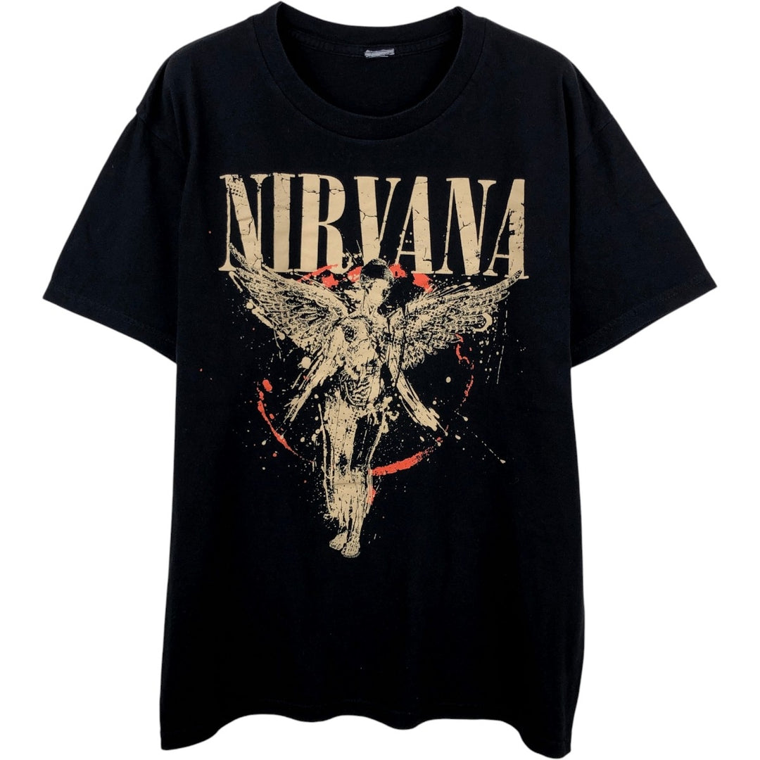 NIRVANA Nirvana Band T-shirt, Band T, Men's XL size unclear black type Vintage Second Hand