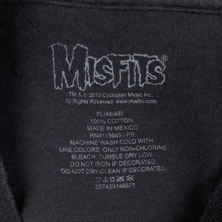 MISFITS Skull Pattern American Flag Band T-Shirt (Men's XL equivalent) cotton black type Vintage Second Hand