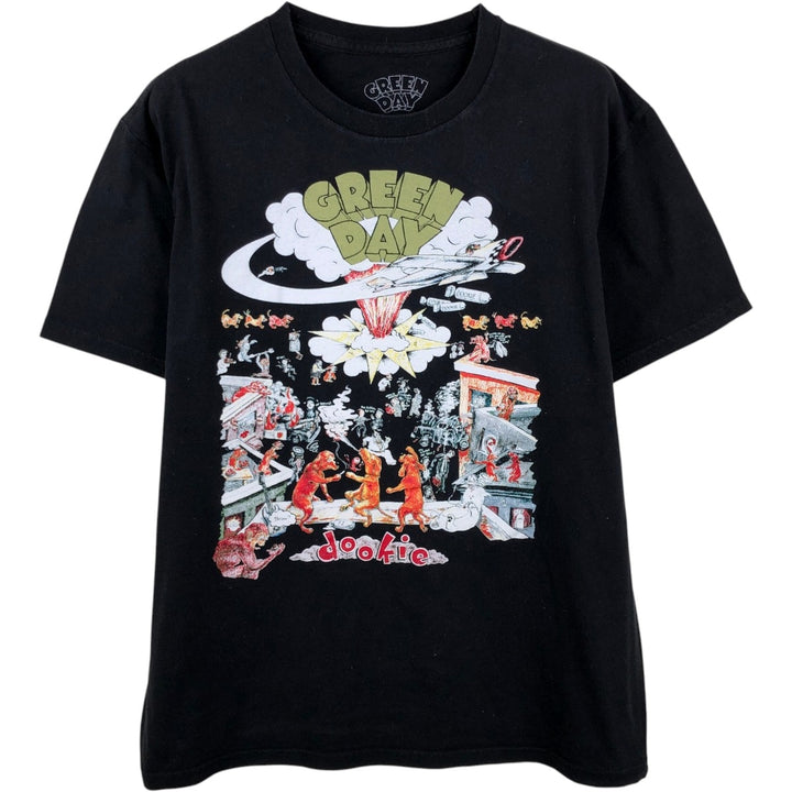 GREEN DAY Green Day Band T-shirt Band T Men's M size cotton black type Vintage Second Hand