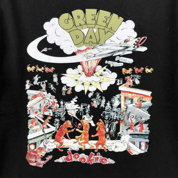 GREEN DAY Green Day Band T-shirt Band T Men's M size cotton black type Vintage Second Hand
