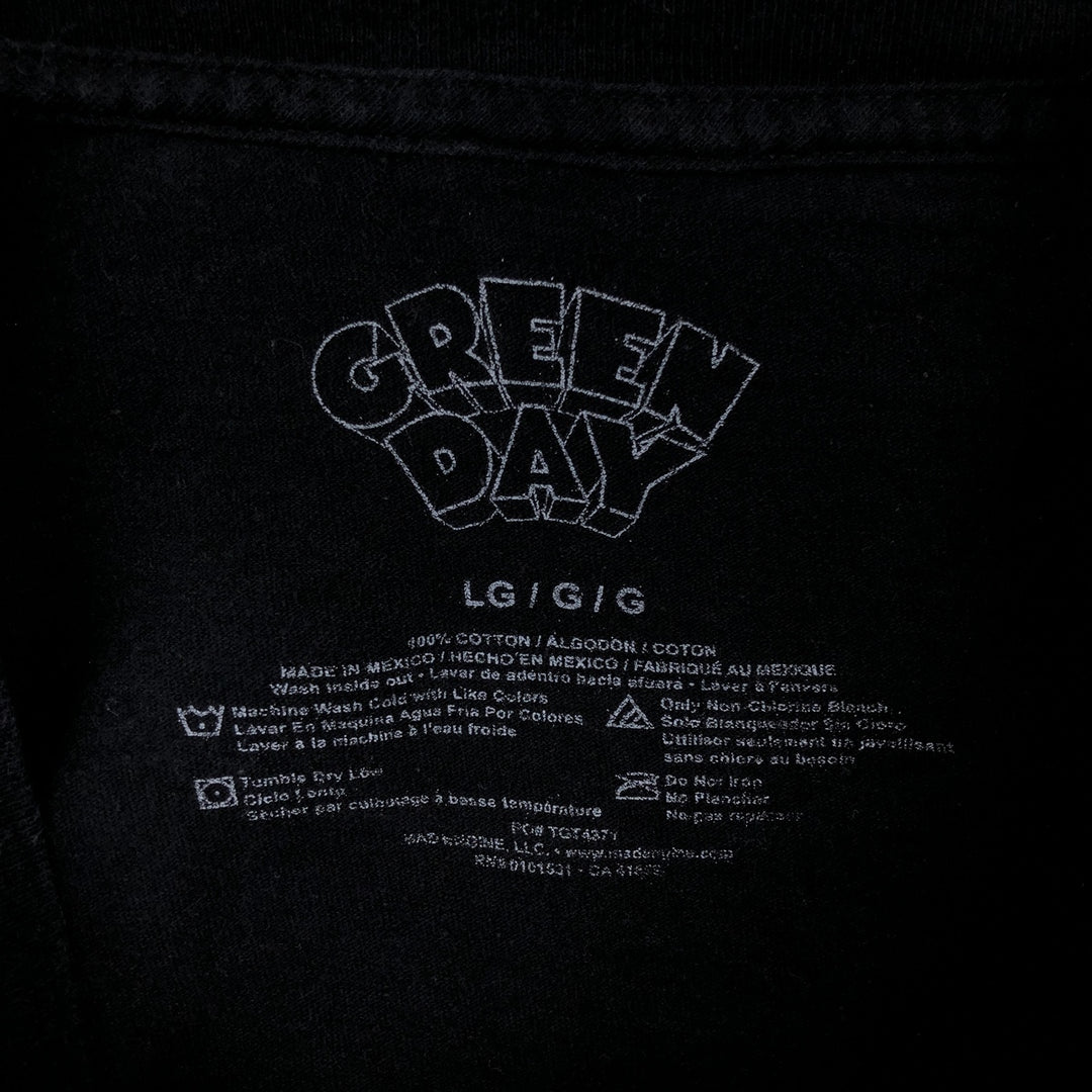 GREEN DAY Green Day Band T-shirt Band T Men's L size cotton black type Vintage Second Hand