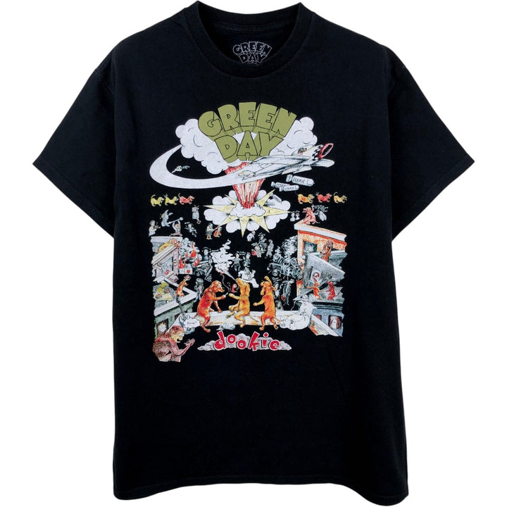 GREEN DAY Green Day Band T-shirt Band T Men's M size cotton black type Vintage Second Hand