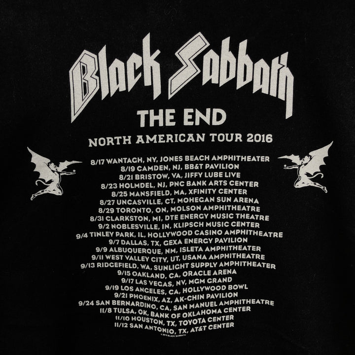 Gildan Black Sabbath Skull Pattern Band T-Shirt, Men's Size L cotton black type Vintage Second Hand